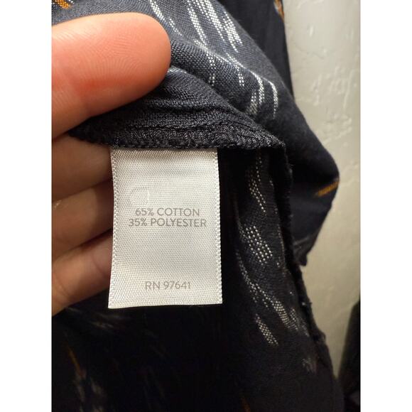 Pure J Jill geometric 3/4 sleeve blouse womens large coastal boho chic modest - Picture 5 of 9